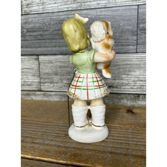 Vintage Ceramic Girl and Puppy Knick Knack Figurine - Picture 3 of 5